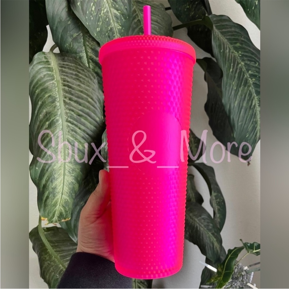 Starbucks Barbie Hot pink studded soft touch 24oz Tumbler